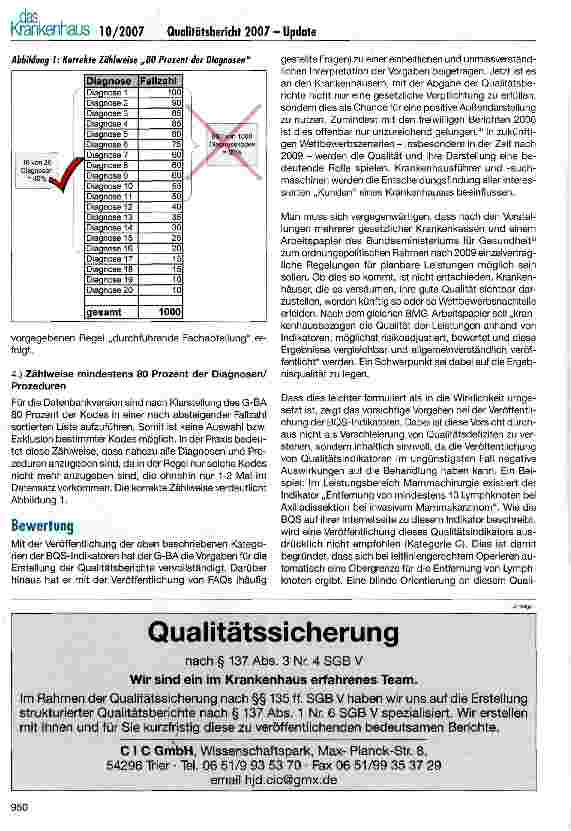 Vorschauseite 4: Qualitätsbericht 2007 - Update