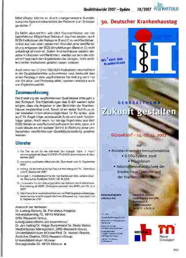 Vorschauseite 5: Qualitätsbericht 2007 - Update