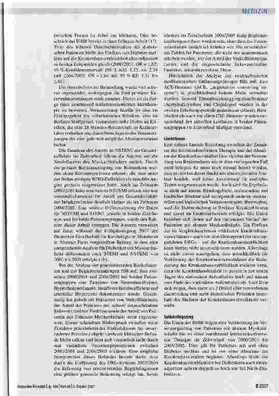 Vorschauseite 5: Herzinfarktbehandlung bei Patienten mit und ohne Diabetes mellitus