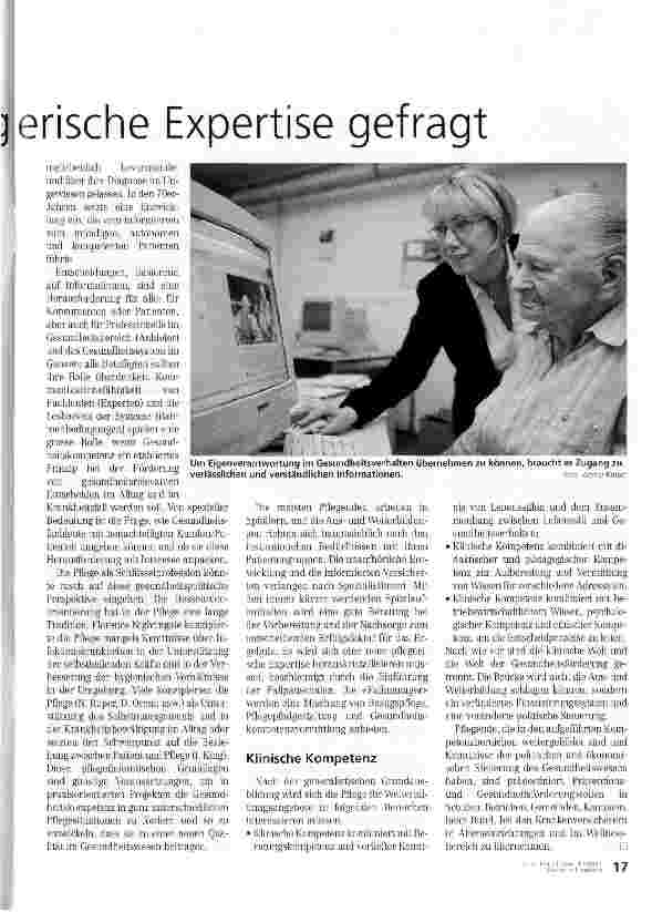 Vorschauseite 2: Neue pfleegrische Expertise gefragt