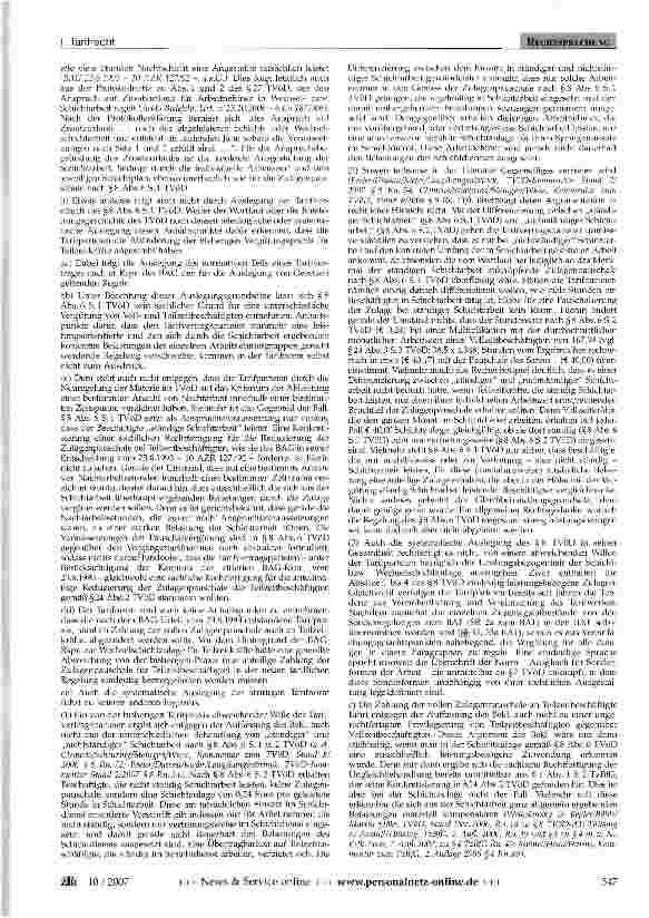 Vorschauseite 3: Schichtzulage für Teilzeitbeschäftigte
