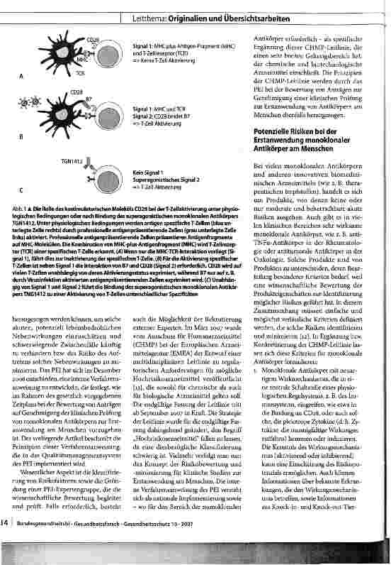 Vorschauseite 2: Nach dem TGN1412-Zwischenfall