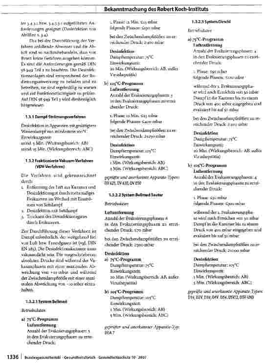 Vorschauseite 2: Liste der vom Robert Koch-Institut geprüften und anerkannten Desinfektionsmittel und -verfahren