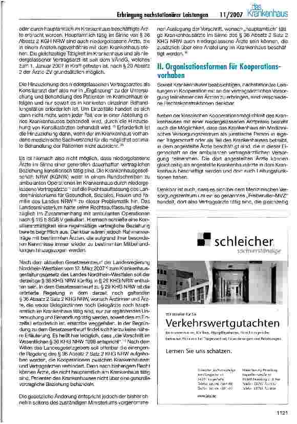 Vorschauseite 4: Erbringung nachstationärer Leistungen für Krankenhäuser gemäß § 115 a SGB V durch niedergelassene Vertragsärzte (II)