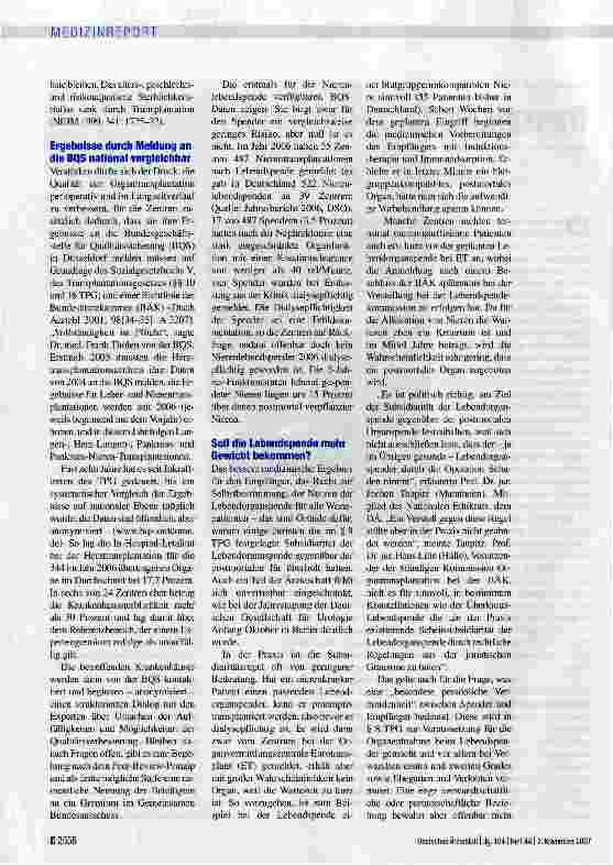 Vorschauseite 2: Transplantationsmedizin im Spagat