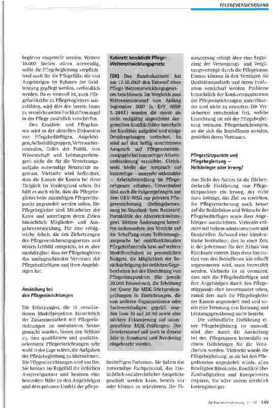Vorschauseite 4: Pflegestützpunkte und Pflegebegleitung