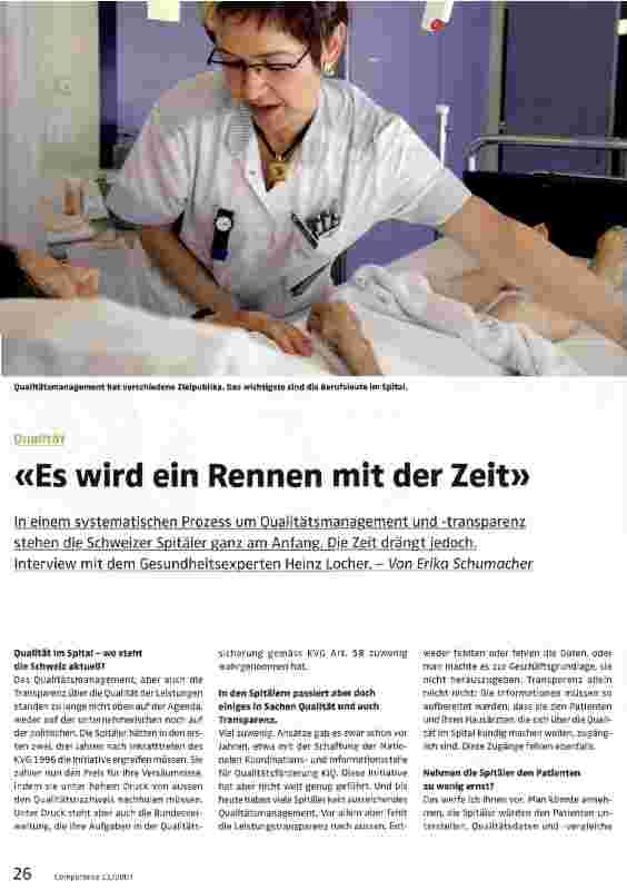 Vorschauseite 1: Es wird ein Rennen mit der Zeit