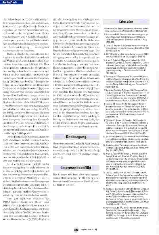 Vorschauseite 6: Retrospektive Analyse von ESBL-positiven Bewohnern eines Geriatrie Zentrums und der Einfluss von Probiotika auf die Dekolonisation