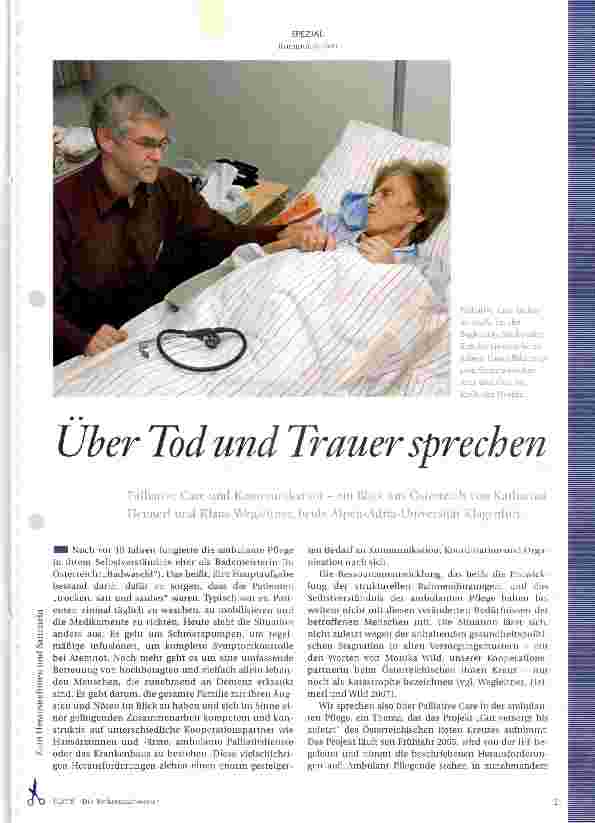 Vorschauseite 1: Über Tod und Trauer sprechen