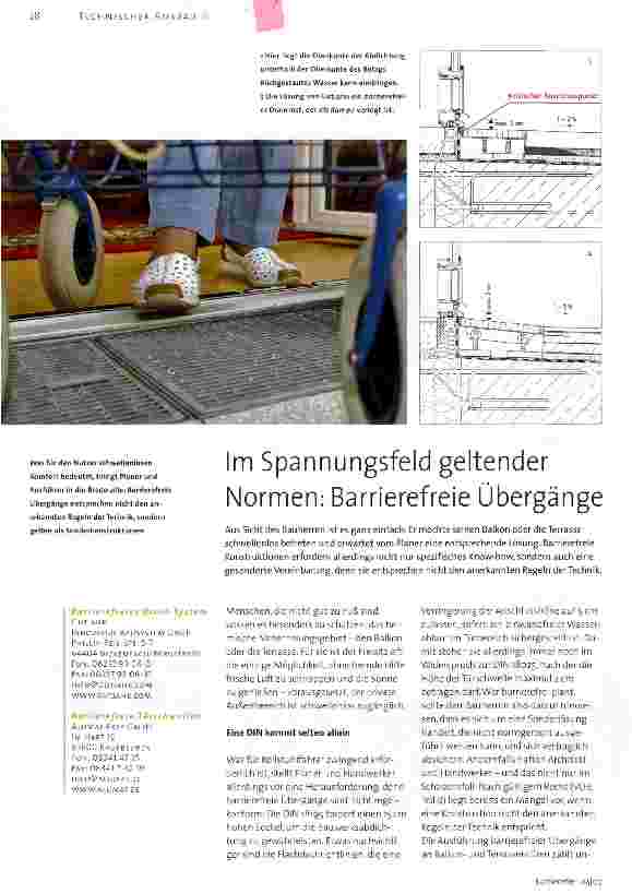 Vorschauseite 1: Im Spannungsfeld geltender Normen: Barrierefreie Übergänge