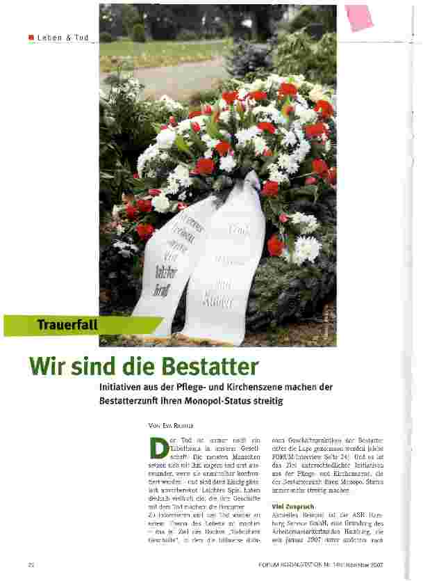 Vorschauseite 1: Wir sind die Bestatter