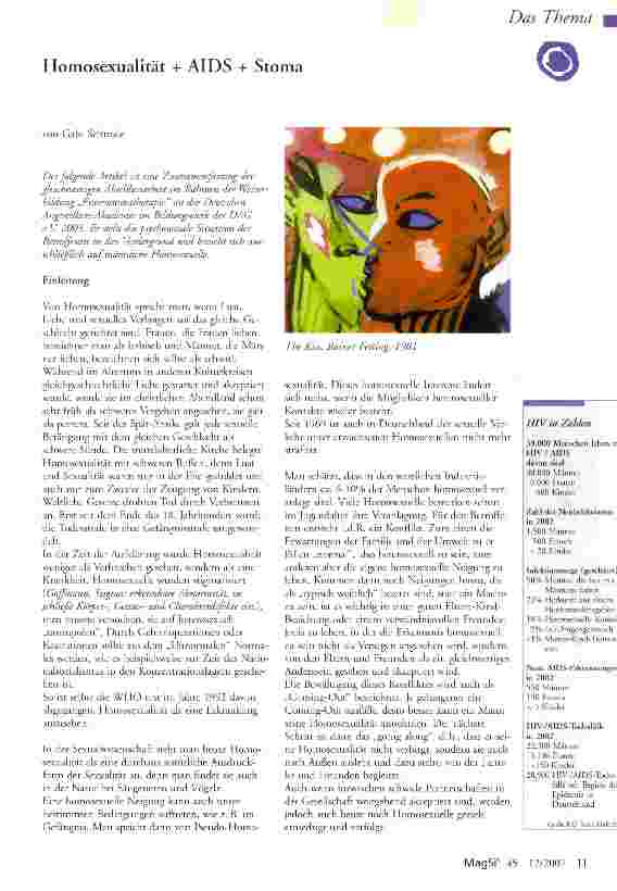 Vorschauseite 1: Homosexualität + AIDS + Stoma