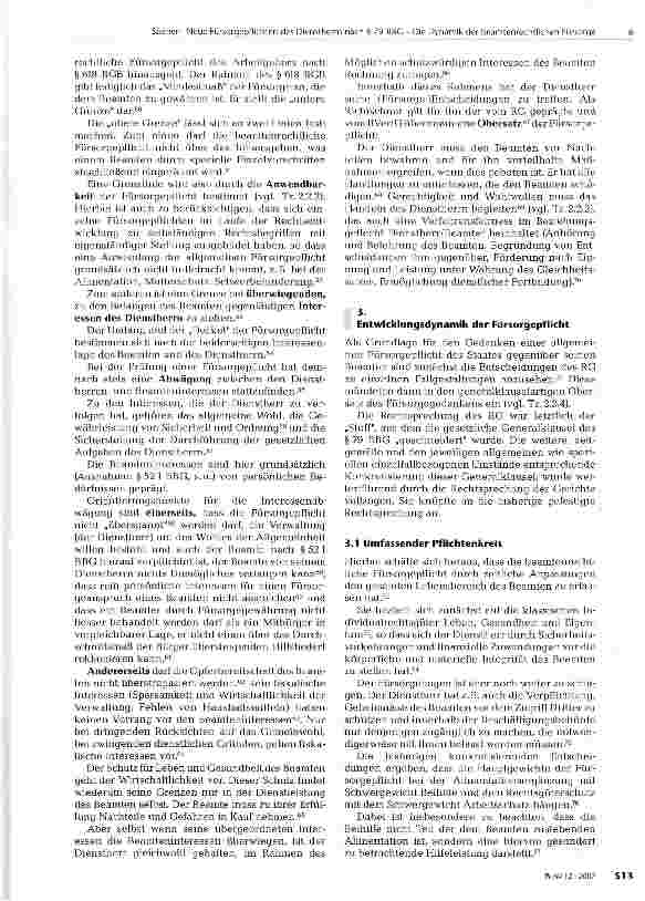 Vorschauseite 4: Neue Fürsorgepflichten des Dienstherrn nach § 79 BBG - Die Dynamik der beamtenrechtlichen Fürsorge