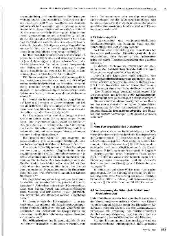 Vorschauseite 6: Neue Fürsorgepflichten des Dienstherrn nach § 79 BBG - Die Dynamik der beamtenrechtlichen Fürsorge
