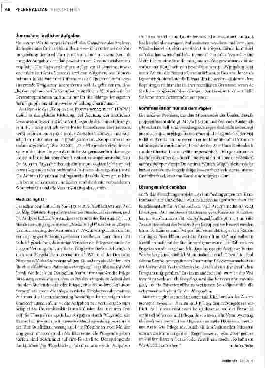 Vorschauseite 2: Schwester, können Sie das heute mal übernehmen?