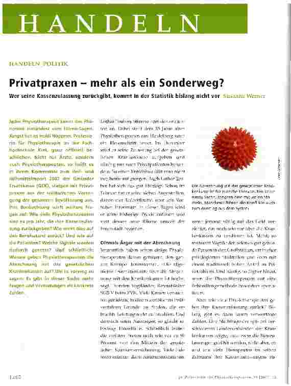 Vorschauseite 1: Privatpraxen - mehr als ein Sonderweg?
