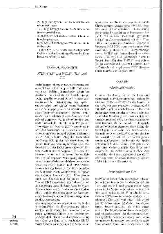 Vorschauseite 2: Präklinische und klinische Versorgung schwerverletzter Patienten aus sicht von Rettungsassistenten und Anästhesiepflegepersonal