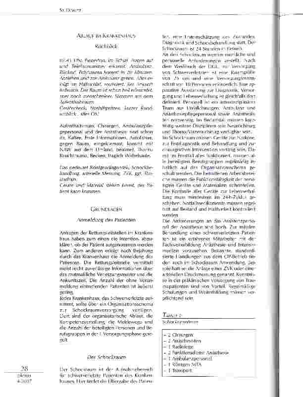 Vorschauseite 6: Präklinische und klinische Versorgung schwerverletzter Patienten aus sicht von Rettungsassistenten und Anästhesiepflegepersonal