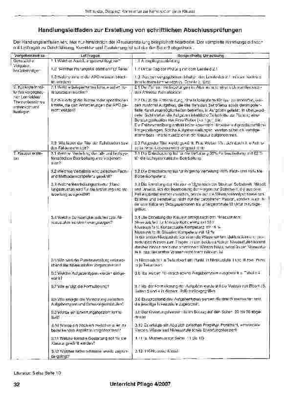 Vorschauseite 4: Kommentar zur Konstruktion einer Klausur im Lernfeld: Lebenswelten und soziale Netzwerke alter Menschen beim altenpflegerischen Handeln berücksichtigen