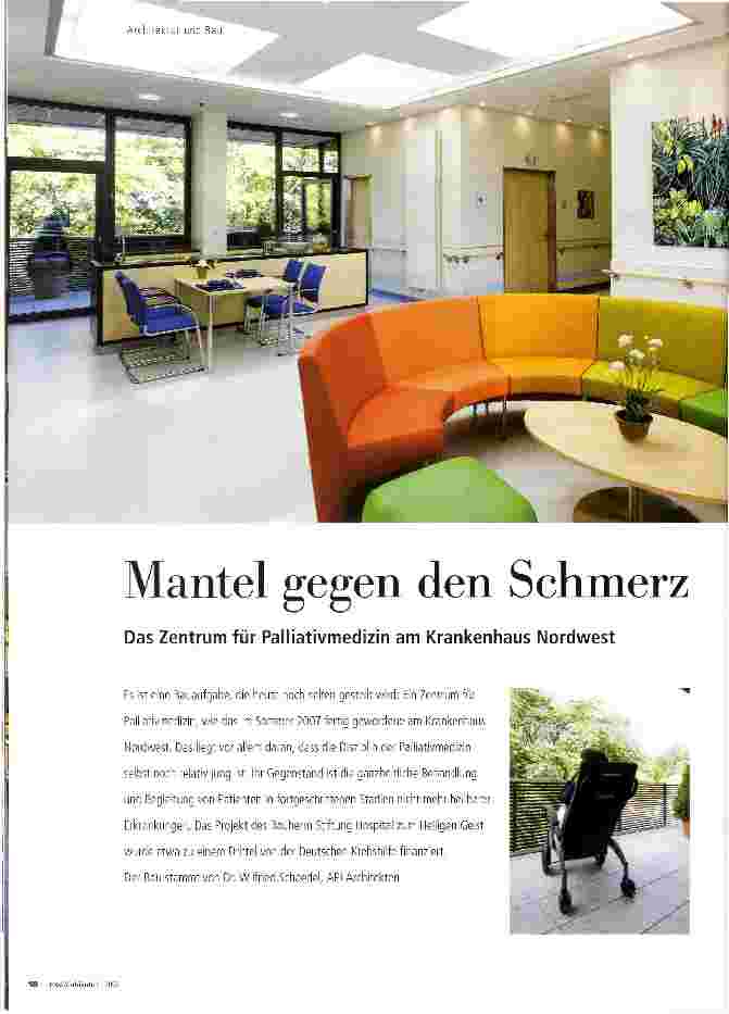 Vorschauseite 1: Mantel gegen den Schmerz Das Zentrum für Palliativmedizin am Krankenhaus Nordwest
