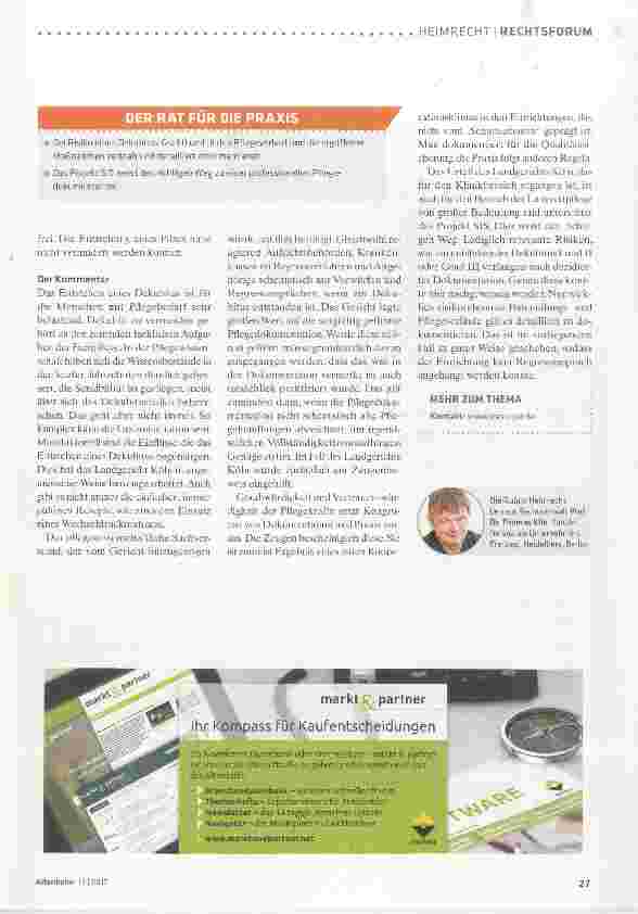 Vorschauseite 2: Wer trägt Verantwortung für einen Dekubitus?