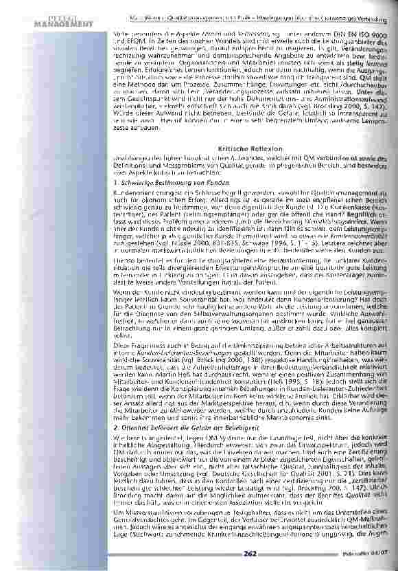 Vorschauseite 3: Qualitätsmanagement und Ethik -Überlegungen über eine (notwendige) Verbindung