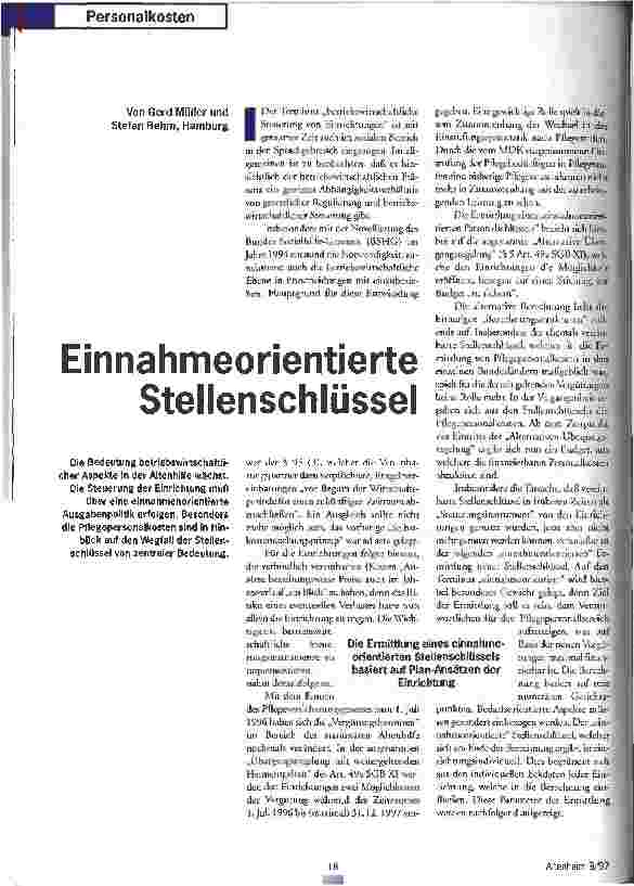 Vorschauseite 1: Einnahmeorientierte Stellenschlüssel