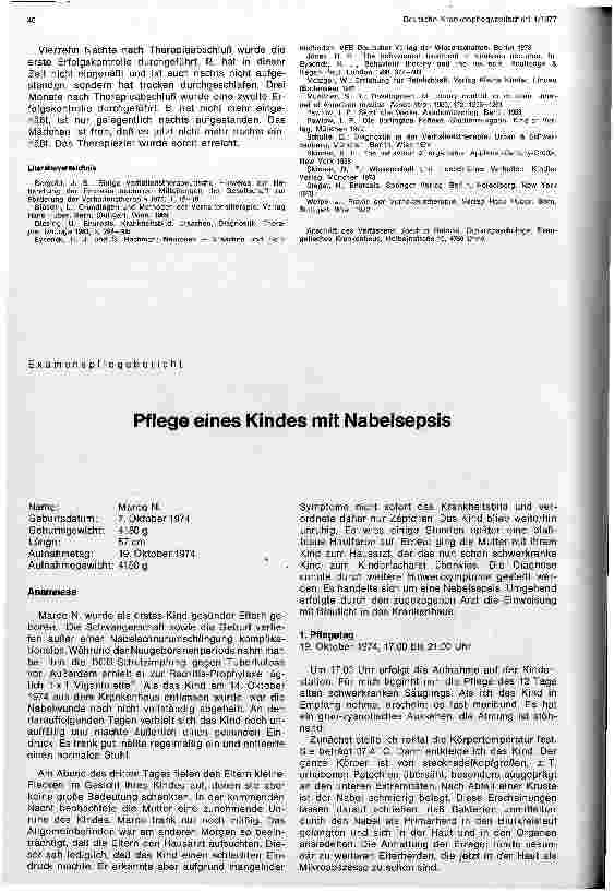 Vorschauseite 1: Pflege eines Kindes mit Nabelsepsis