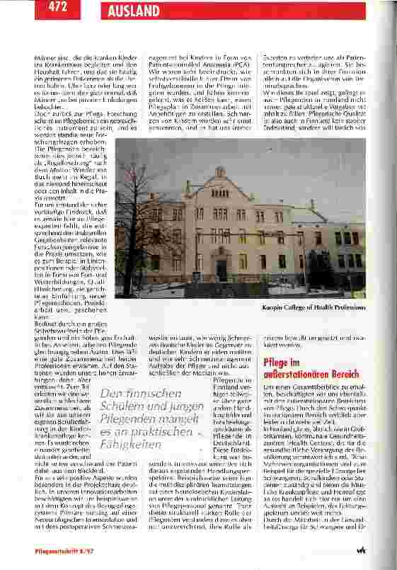 Vorschauseite 3: Auch im hohen Norden gibt es Licht und Schatten Finnland - Pflegwissenschaft aus einer anderen Perspektive