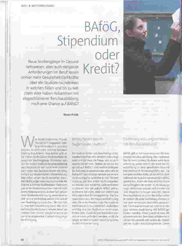 Vorschauseite 1: BAföG, Stipendium, oder Kredit?