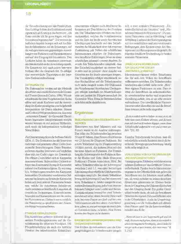 Vorschauseite 3: „Es kommt und ist nicht zu verhindern“ Erleben und Bewältigung der Harninkontinenzvon Menschen mit Parkinson-Syndrom