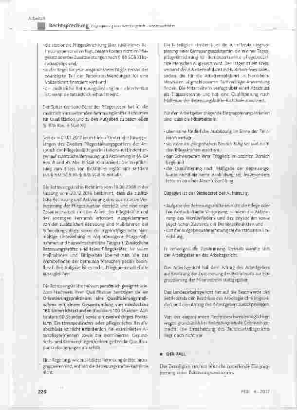 Vorschauseite 2: Eingruppierung einer Betreuungskraft Arbeiterwohlfahrt