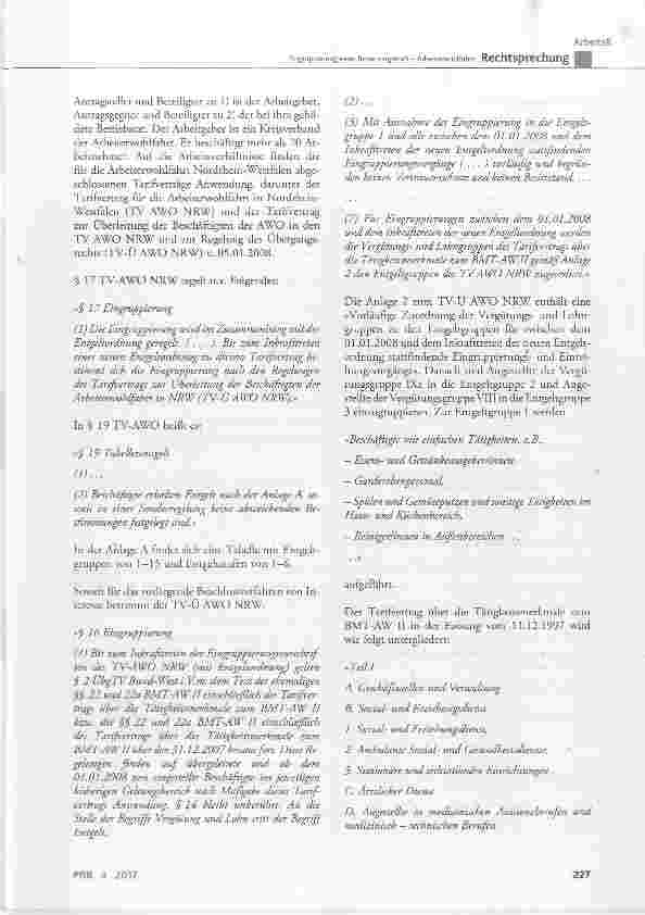 Vorschauseite 3: Eingruppierung einer Betreuungskraft Arbeiterwohlfahrt