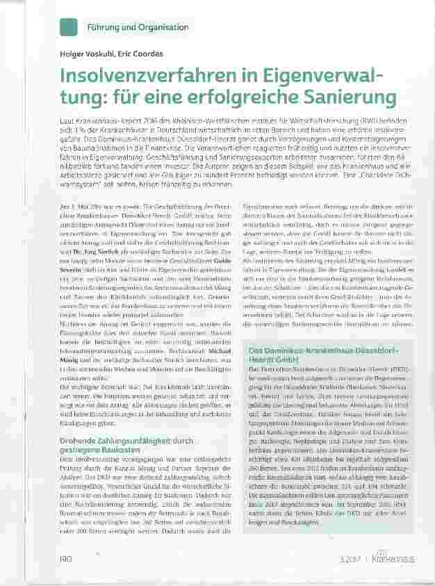 Vorschauseite 1: Insolvenzverfahren in Eigenverwaltung: für eine erfolgreiche Sanierung