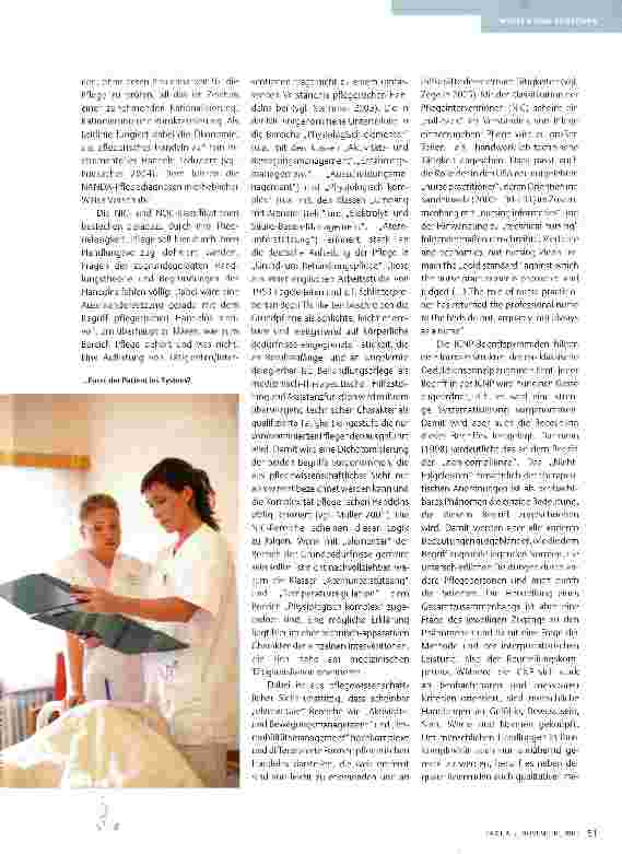 Vorschauseite 4: SEGEN ODER FLUCH FÜR DIE PFLEGE? PFLEGEDIAGNOSEN UND PFLEGEKLASSIFIKATIONSSYSTEME TEIL 2