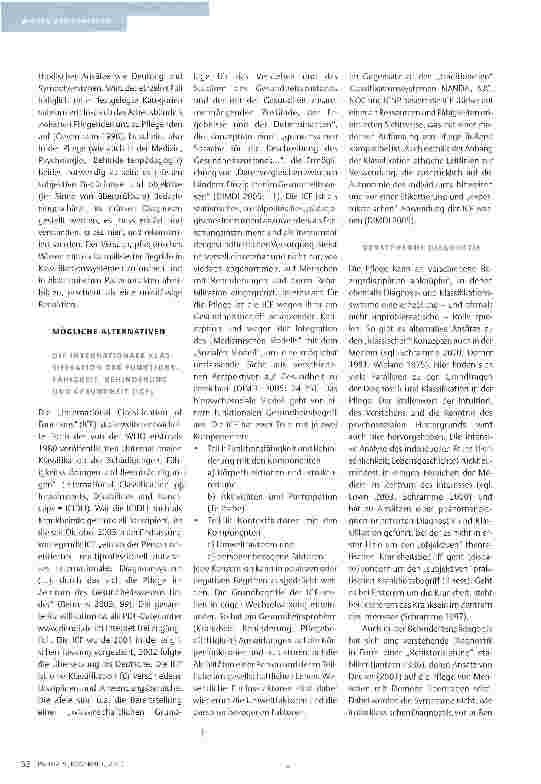 Vorschauseite 5: SEGEN ODER FLUCH FÜR DIE PFLEGE? PFLEGEDIAGNOSEN UND PFLEGEKLASSIFIKATIONSSYSTEME TEIL 2