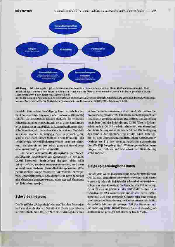 Vorschauseite 2: Gesundheit und Inklusion von Menschen mit Beeinträchtigungen Grundbegriffe und Prinzipien