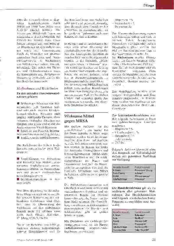 Vorschauseite 2: Desinfektionsmittel - Helfer im Kampf gegen MRSA