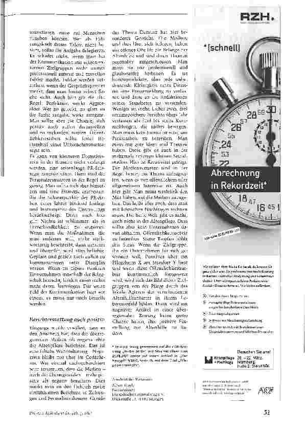 Vorschauseite 3: Überforderte Pflegekräfte, vernachlässigte Alte? Den Vorurteilen mit professioneller Öffentlichkeitsarbeit begegnen