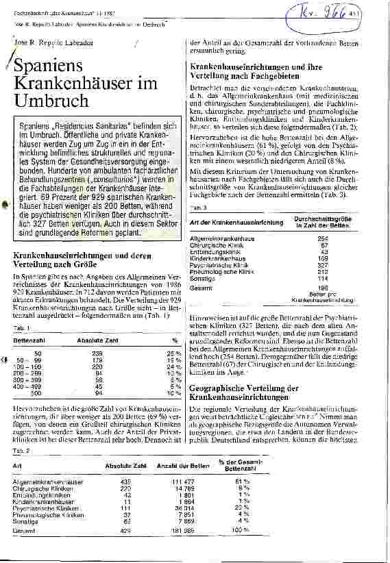 Vorschauseite 1: Spaniens Krankenhäuser im Umbruch
