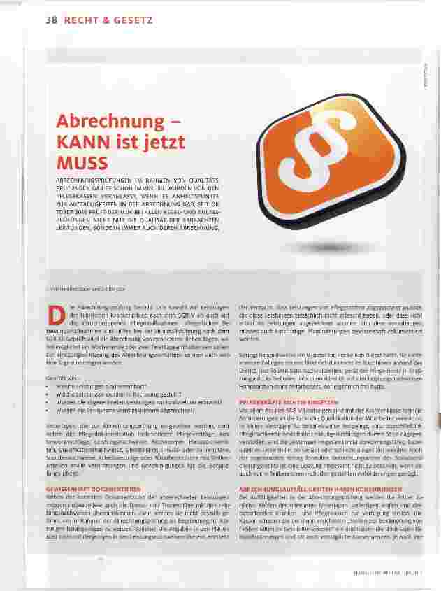 Vorschauseite 1: Abrechnung KANN ist jetzt MUSS
