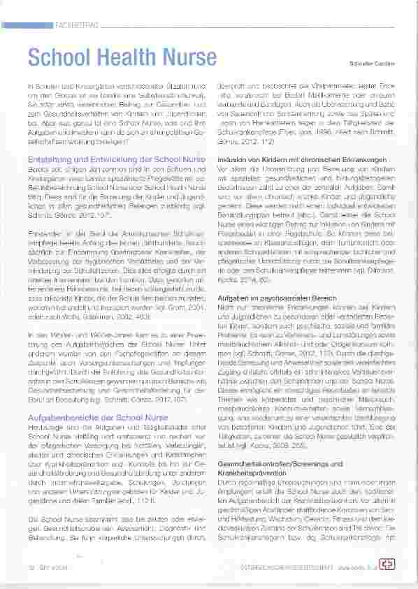 Vorschauseite 1: School Health Nurse