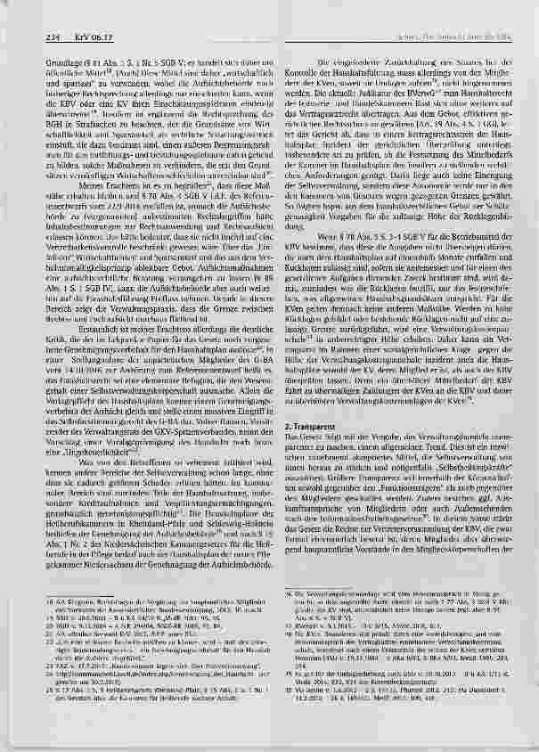 Vorschauseite 3: Die Aufsicht über die Kassenärztliche Bundesvereinigung nach dem GKV- Selbstverwaltungsstärkungsgesetz Ein Kommentar