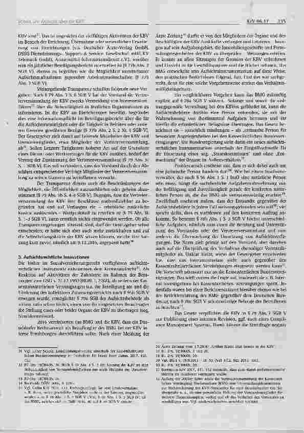Vorschauseite 4: Die Aufsicht über die Kassenärztliche Bundesvereinigung nach dem GKV- Selbstverwaltungsstärkungsgesetz Ein Kommentar