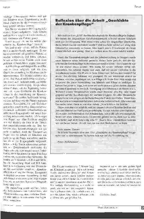 Vorschauseite 3: Geschichte der Krankenpflege - einmal anders. ..