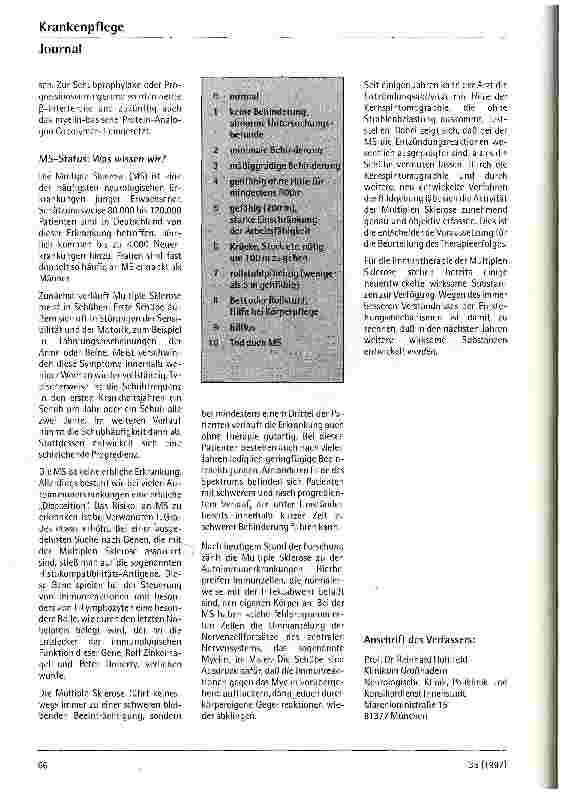 Vorschauseite 2: Status und Perspektiven der MS-Therapie C. Prophylaxe von Schüben und Progression