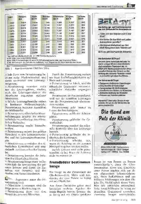 Vorschauseite 2: Gutes Image nach Privatisierung Ergebnisse einer Patientenbefragung in Akutkrankenhäusern