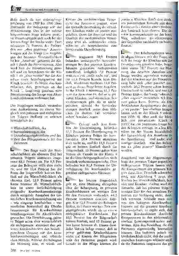 Vorschauseite 6: Gutes Image nach Privatisierung Ergebnisse einer Patientenbefragung in Akutkrankenhäusern