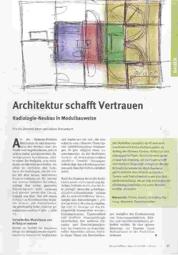 Vorschauseite 1: Architektur schafft Vertrauen
