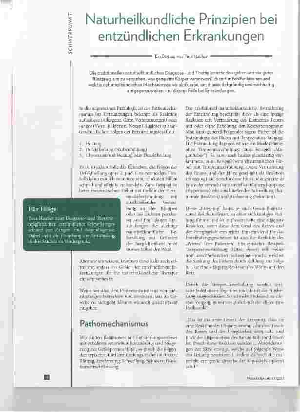 Vorschauseite 1: Naturheilkundliche Prinzipien bei entzündlichen Erkrankungen